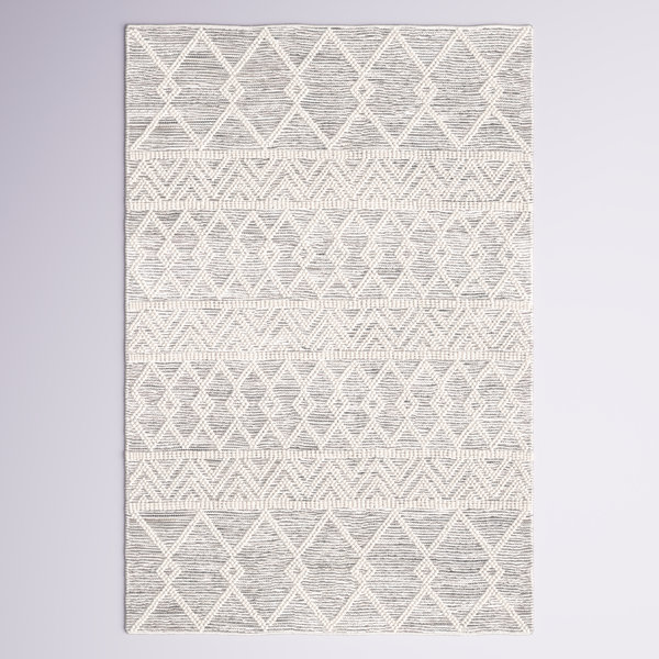 Foundstone™ Gil Moroccan Handmade Flatweave Wool Charcoal/Cream Area